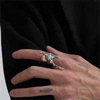Bague irrégulière Cyberpunk Alien unisexe, style hip-hop, anneaux ouverts exagérés, accessoires de bijoux de carnaval, cadeaux de Noël