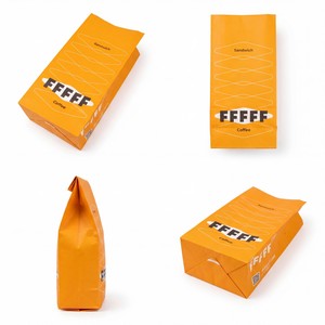 Boîte à sandwich en papier orange imprimée sur mesure, emballage à emporter pour café, boîte à lunch jetable de qualité alimentaire avec logo pour restaurant - Product Image 2