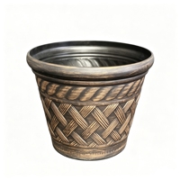 Pot Bunga Rotan Antik Retro Rustic Bertekstur Anyaman untuk Taman Luar Ruangan dan Dalam Ruangan