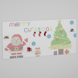Christmas DIY Pegboard Wall Mounted Rectangle <b>Decorative</b> Storage Rack For Living Room Display - Product Image 4