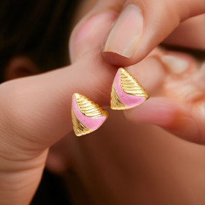 Pendientes de Moda con Cristales, Acero Inoxidable 316L, Baño de Oro PVD, Color Rosa, Resistentes y Sostenibles - Product Image 3