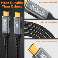Cable USB4 Compatible con Thunderbolt 4, Carga Rápida de 240W, Funciones Completas, Carga 8K, 40Gbps, PVC Tipo-C, para Cámaras, Relojes Inteligentes