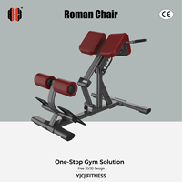 Silla Romana de Hiperextensión con Rodillos para Muslos, Soporte Ancho para Cadera, Base de Acero Reforzada, de Alta Resistencia para Equipos de Gimnasio