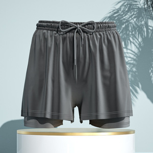Costumi da bagno a due strati da uomo, costumi da bagno estivi elasticizzati <span class=keywords><strong>e</strong></span> accattivanti, pantaloncini da uomo ad asciugatura rapida - Product Image 1