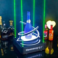 Pantalla de botella de acrílico con luz LED de alta calidad, soporte de exhibición de vino glorificador Led individual, estante de vino de botella individual