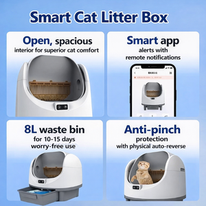Slimme Zelfreinigende Kattenbak met App-besturing, Open Top, Grote Capaciteit, Dubbele Veiligheid, Anti-Klem Sensoren voor Meerdere Katten - Product Image 4