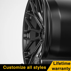 Jantes à rayons multiples forgées sur mesure 17-26 pouces pour <span class=keywords><strong>Porsche</strong></span> <span class=keywords><strong>911</strong></span> Cayenne Panamera Taycan Jantes de luxe concaves profondes noires brillantes - Product Image 2