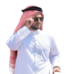 KAI YE Hijab carré long ethnique pour homme en polyester tissé respirant avec strass, idé<span class=keywords><strong>al</strong></span> pour l'été et les activités de plein air, design arabe de Dubaï et d'Arabie Saoudite - Product Image 1