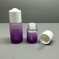 Flacon compte-gouttes rond en plastique PETG violet givré de luxe de 20ml mignon pour sérum de soin de la peau et gouttes pour les yeux