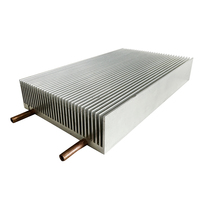 Dissipateur thermique de refroidissement par eau personnalisé 120(L)*36(H)*210(C)mm en aluminium avec tubes en cuivre de 1/4'' intégrés
