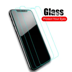 Gözlerinizi koruyun Anti mavi ışık için cep telefonu ekranı koruyucu için iPhone X 12 mobil temperli cam ekran koruyucu