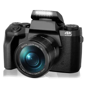 Kamera Digital Vlog 64MP, kamera Video 4K untuk YouTube dengan WiFi 4 "layar sentuh Camcorder 16X Zoom Blogging kamera