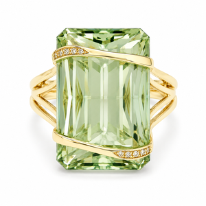 Anillo de Compromiso con Gema Verde para Mujer, Anillo de Moda Europeo Americano, Joyería Elegante para el Dedo - Product Image 1
