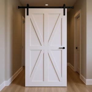 Porte coulissante CRAZY ELF moderne de style grange 28 x 84, en MDF apprêté, résistante à l'humidité et anti-déformation pour intérieur - Product Image 2