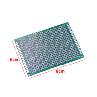 Papan PC Dua Sisi 2.54Mm Papan Sirkuit Cetak Hijau Papan Universal 2X8/3X7/5X7Cm untuk Papan Roti Percobaan DIY
