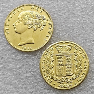 Monedas Conmemorativas de Estilo Antiguo del Reino Unido de 1839, 1841, 1858, 1871, 1874, 1 Soberano - Victoria, Regalos, Decoración del Hogar - Product Image 2