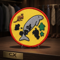 Patch brodé thermocollant sur le thème de la pollution de l'océan