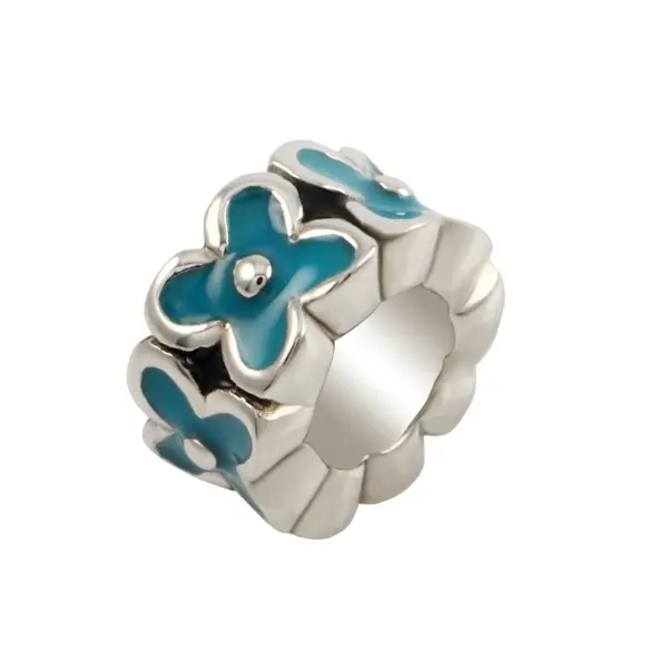 Custom enamel flower jewelry bead 316 stainless steel metal