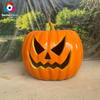 Arche de citrouille d'Halloween en fibre de verre avec éclairage LED pour maison hantée et entrée d'événements extérieurs