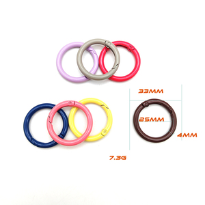 YYX 33MM porte à ressort joint torique rose mousqueton rond mousqueton rond porte à ressort en métal anneau ouvert pour sac - Product Image 6