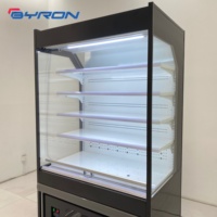 Réfrigérateur vertical à rideau d'air pour boissons et yaourts de magasin de proximité, vitrine ouverte, armoire réfrigérée écoénergétique
