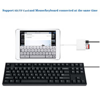 Alta velocidad portátil 3 en 1 Plug & Play USB3.0 hembra OTG compatible Dongle Light-ning a SD TF tarjeta de memoria adaptador de cámara USB