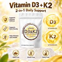 Gélules Molles de Vitamine D3+K2 à Marque Blanche OEM/ODM – Complexe qui Renforce l'Immunité – Suppléments Vitaminiques 10000 UI D3 + 200 µg K2 pour les Os et les Articulations