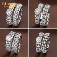Blossom CS bijoux en gros 925 bague en argent Sterling bijoux fins fiançailles Ovaler Double Zircon Dainty anneau ensembles pour les femmes