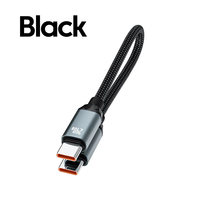 Câble court magnétique tressé 240W, câble de charge rapide avec double port TYPE-C, compatible avec les téléphones et les batteries externes portables