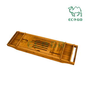 Caddy de baignoire en bambou Plateau de baignoire de luxe Support de rangement pour salle de bain avec casier à vin et support pour tablette - Product Image 6