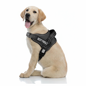 Arnés sin tirar-Chaleco de servicio acolchado suave para perros con asa, diseño reflectante fácil de poner y ajustable para perros pequeños, medianos - Product Image 1