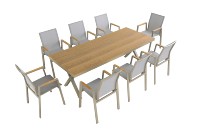 Ensemble de chaise et table de jardin en aluminium de haute qualité chaise en tissu maillé extérieur café balcon cour parc