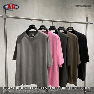 고품질 유기농 100% 면 맞춤 티셔츠 블랭크 230gsm 헤비 웨이트 빈티지 친환경 루즈핏 실크 스크린 프린팅 남성용 - Product Image 2