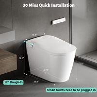 WC intelligent électrique de style moderne avec bidet automatique et commande vocale