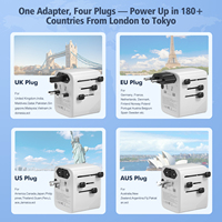 Adaptador de Viaje Universal con Múltiples Puertos USB-C, Cargador Rápido GaN de 65W, Nuevo Diseño Mini 2026 para Viajes Internacionales