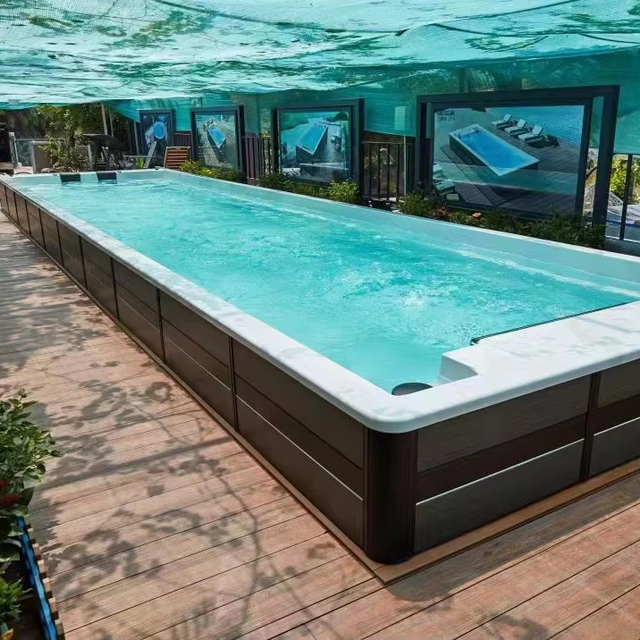 Popular Acrylic Swimming Pool 2 People Hot Tub Swimming Training System Freestanding Countercurrent Swim Spa
