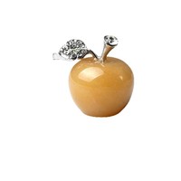 Figurine Pomme en Pierre Naturelle de 25 mm en Gros, Mini Ornement Sculpté en Agate Cristalline pour la Décoration Spirituelle de la Maison et de la Voiture