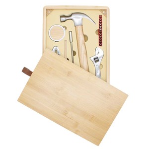 Kit d'outils ménagers pratiques à usage quotidien pour cadeaux promotionnels et hommes, comprenant une clé à molette dans une <span class=keywords><strong>caisse</strong></span> <span class=keywords><strong>en</strong></span> <span class=keywords><strong>bois</strong></span> <span class=keywords><strong>de</strong></span> bambou, 18 pièces - Product Image 3