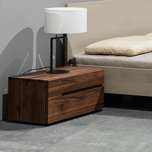 <span class=keywords><strong>Table</strong></span> de chevet en noyer noir massif Tatami |   Armoire de rangement de chevet à profil bas |   <span class=keywords><strong>Table</strong></span> de chevet assortie au lit au sol - Product Image 1