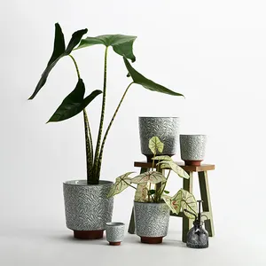 현대 가정 장식 실내 식물을 위한 백색 색깔 유약 장식 훈장 세라믹 남비