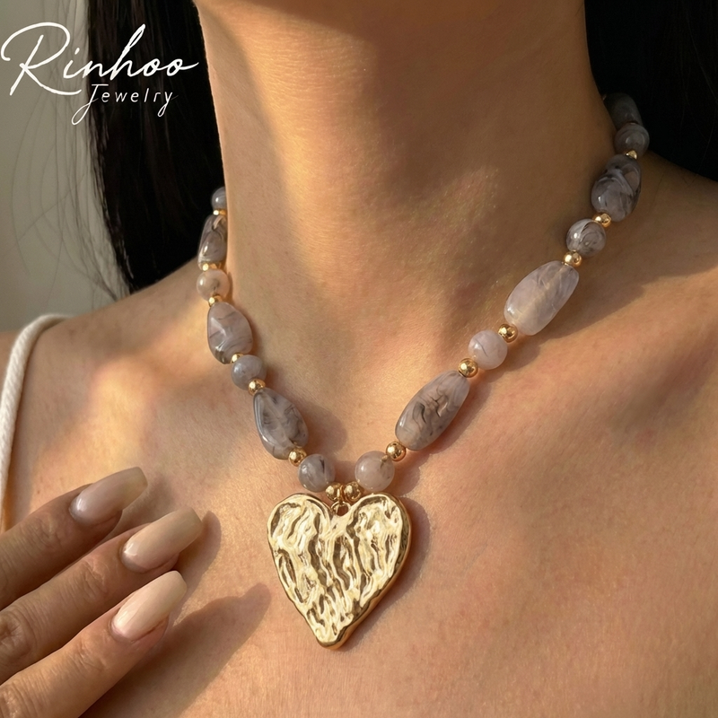 RINHOO Minimalist Hollow Resin Circle Long
