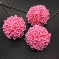 Nouvelle boîte cadeau en mousse PE Dahlia, 8 cm avec support et poignée, fleur artificielle en forme de boule, décoration d'intérieur, arrangement floral