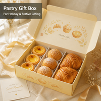 Boîte à gâteau pliable en gros avec support fixe, compartiment à couverts et à sauce, logo personnalisé, boîte en papier pour pâtisserie à emporter, pour mousse, tarte, dessert