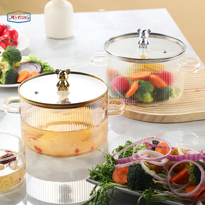 Marmite en verre borosilicate de haute qualité pour la cuisine domestique, idéale pour soupes, ragoûts, <span class=keywords><strong>nouilles</strong></span> instantanées et lait, avec deux poignées - Product Image 5