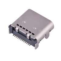 Soket Tipe-C Female 24 Pin Full Pin, Dua Baris Horizontal SMT |   Transfer Data USB 3.1 Kecepatan Tinggi & Receptacle Pengisian Cepat PD 5A