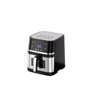 Friteuse à air vapeur carrée en acier au carbone 9L, grand écran tactile, fonction vapeur et friteuse à air à une touche, appareil de cuisson sain sans huile