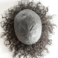 Prothèses capillaires pour hommes en cheveux humains vierges, taille 6 x 8, couleur marron, prix de gros, avec base en PU ultra-fine