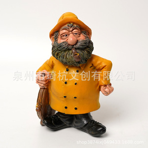 Figurine de capitaine et de mécanicien en résines synthétiques, décoration de bureau, emballage en une seule pièce, style contemporain - Product Image 5
