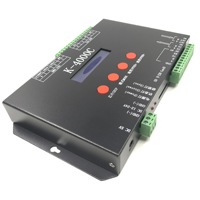 Contrôleur LED K-4000C pour cartes SD, pixels LED WS2812, SPI DMX512, double sortie DC 5V 12V 24V, programmable pour bandes LED