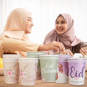 ชุดอุปกรณ์บนโต๊ะอาหารสำหรับงานเลี้ยงวันอีดมูบารัค ดีไซน์ใหม่ 16 ชิ้น ขนาด 33*33 ซม. กระดาษสองชั้น ประกอบด้วย กระดาษเช็ดปาก แก้ว จาน - Product Image 2